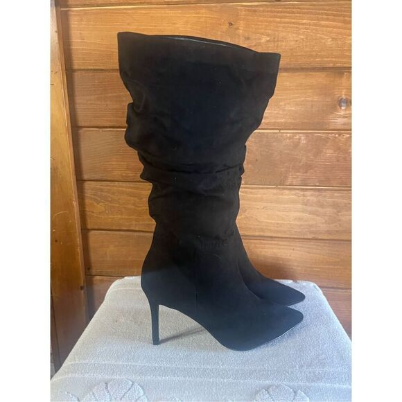 Just fab Khloy Slouch Black Heeled Boots Sz 6 NIB - Picture 2 of 8
